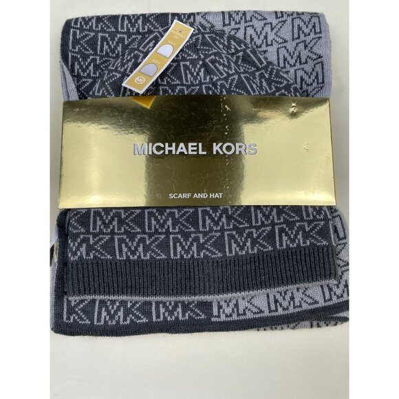 Michael Kors Unisex Gray Hat & Scarf 64" x 10  SKU 4823 - Picture 2 of 8